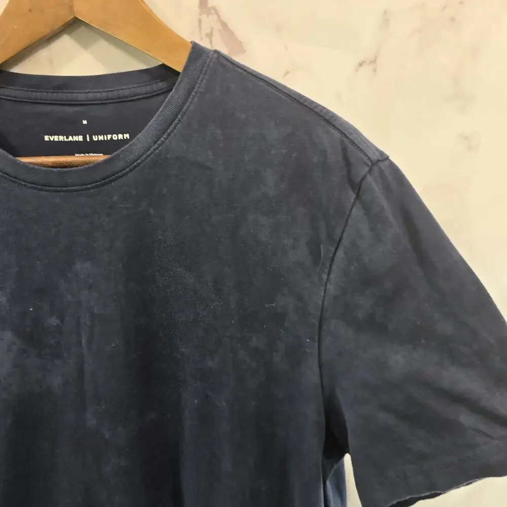 Everlane T Shirt Mens Medium Blue Short Sleeve Neck Organic Cotton Tee Premium - Picture 10 of 10